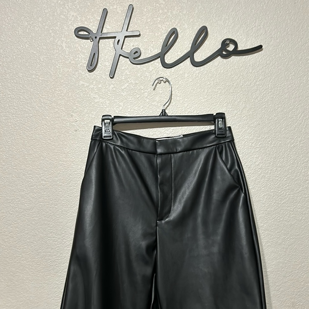Faux leather slacks